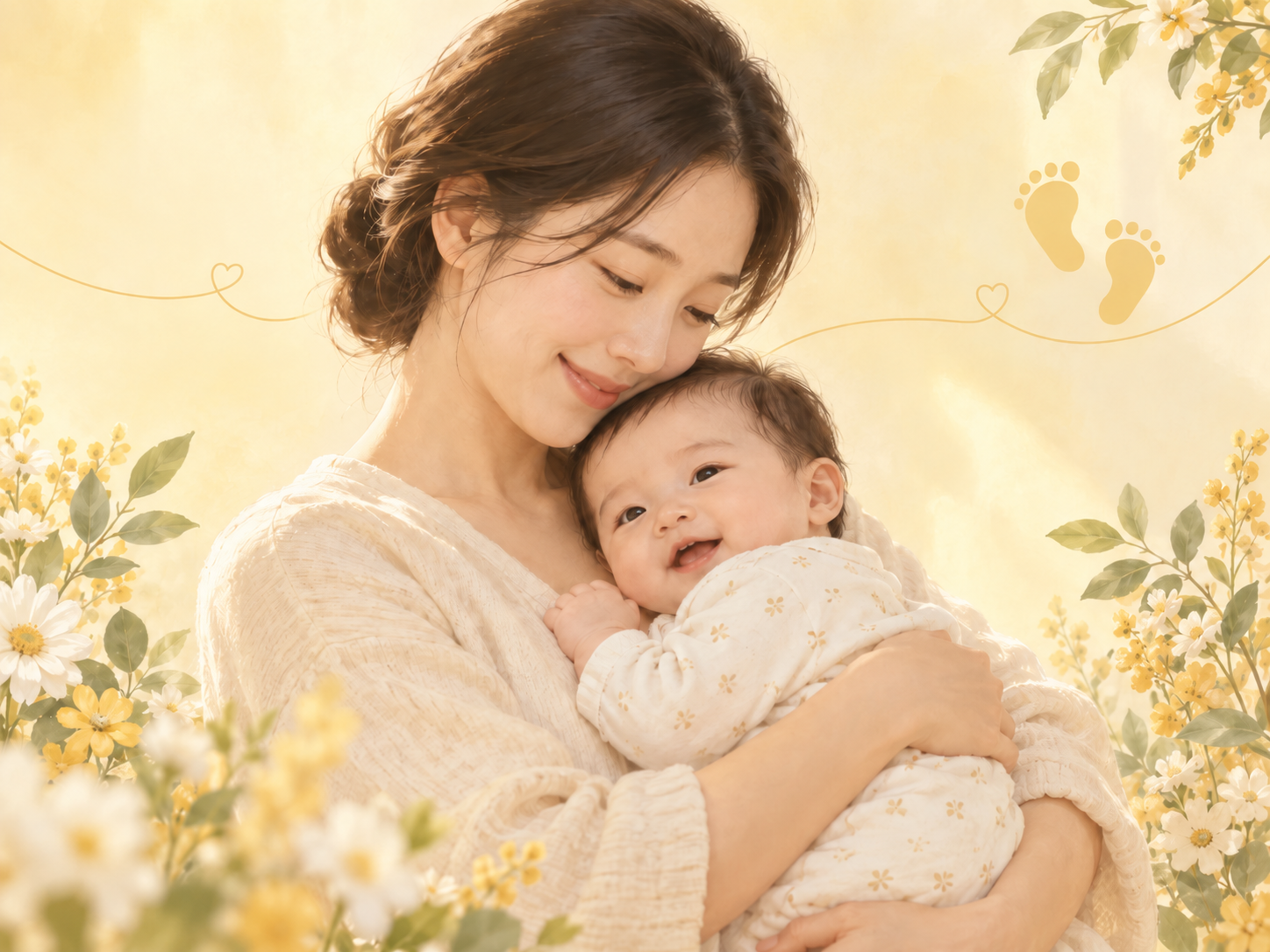 가슴 변화 원인 설명 — 가슴 변화의 원인이 되는 생애주기 상황을 표현한 일러스트